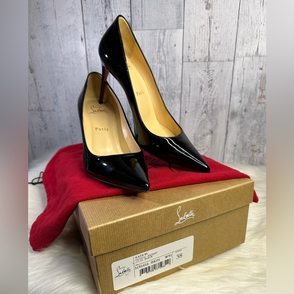 CHRISTIAN LOUBOUTIN kate 85 patent leather heels